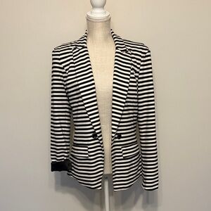 Striped Black and White Women's Blazer